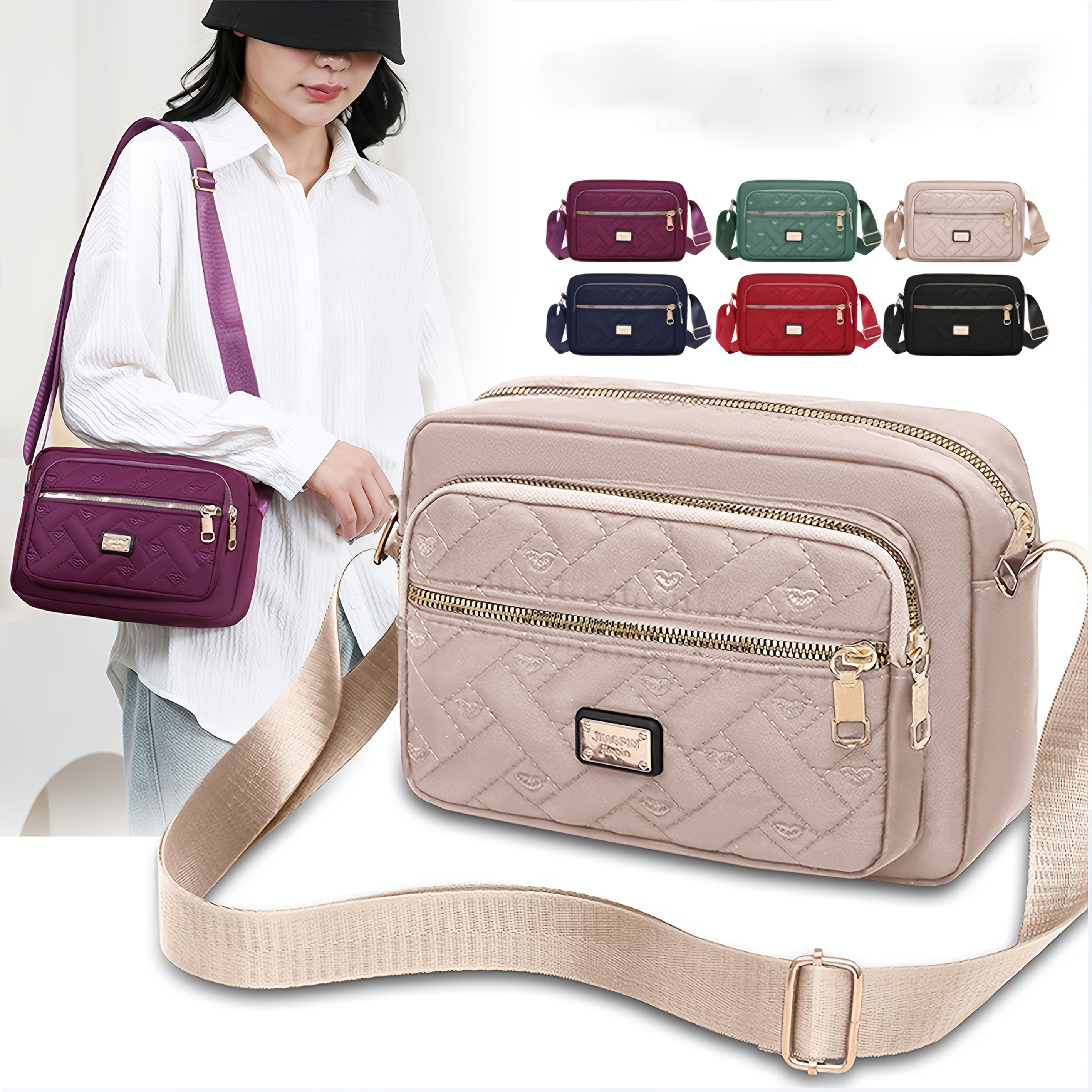 Women's Fashion Crossbody Bag Multi Layer Shoulder Bag Stylish Wallet Purse for