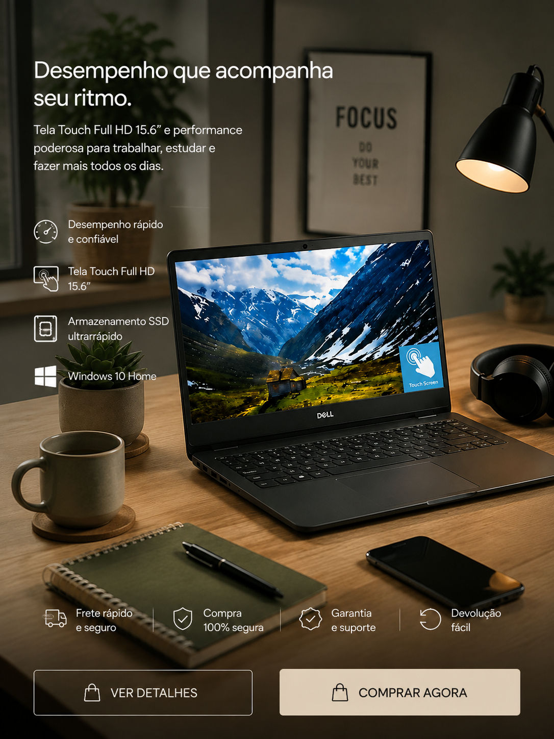 Dell Inspiron 15.6-inch Full HD Touch-Screen Intel i5-1035G1 12GB 256GB SSD Win
