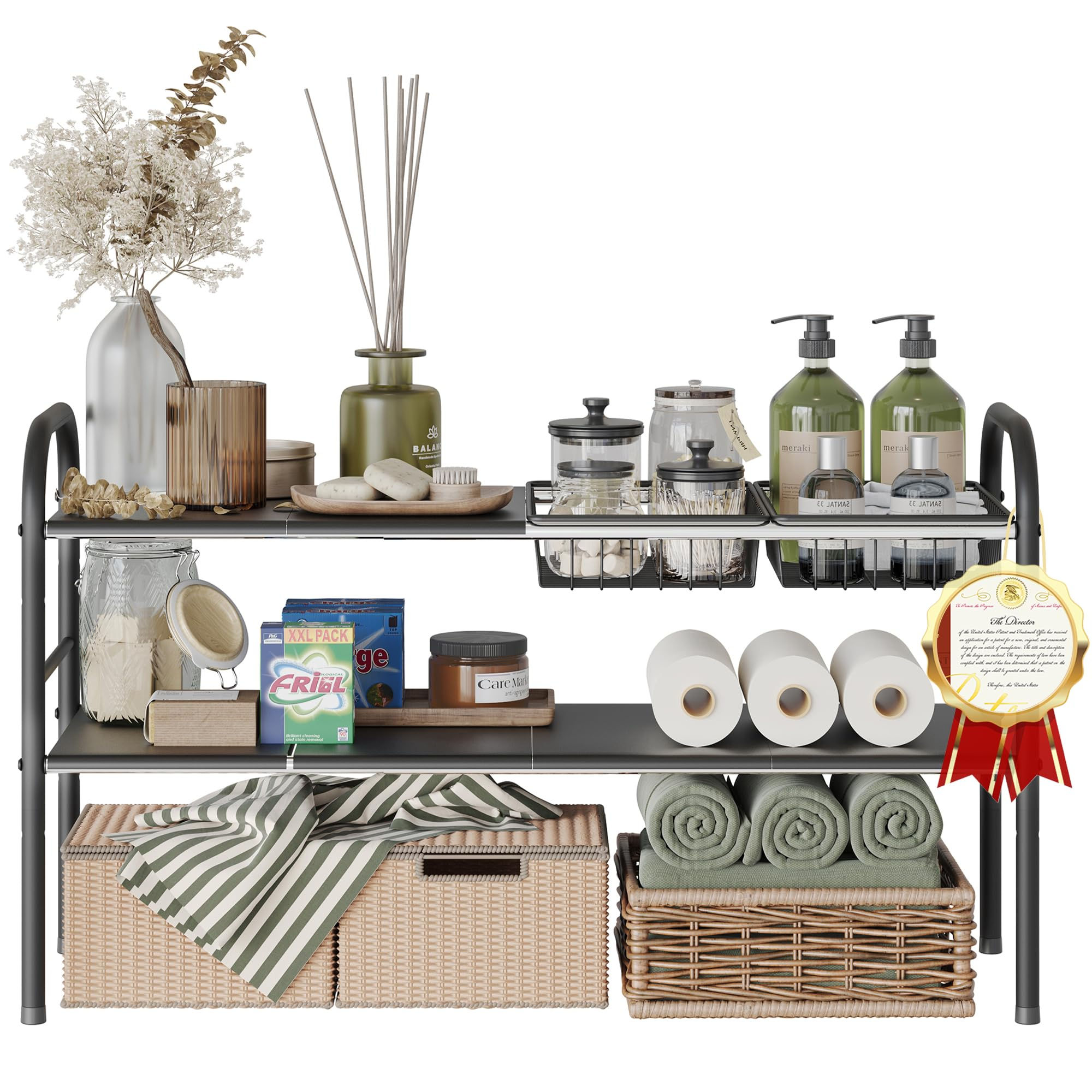 NETEL Under Sink Organizers and Storage 2 Tier Expandable Under Cabinet Organize