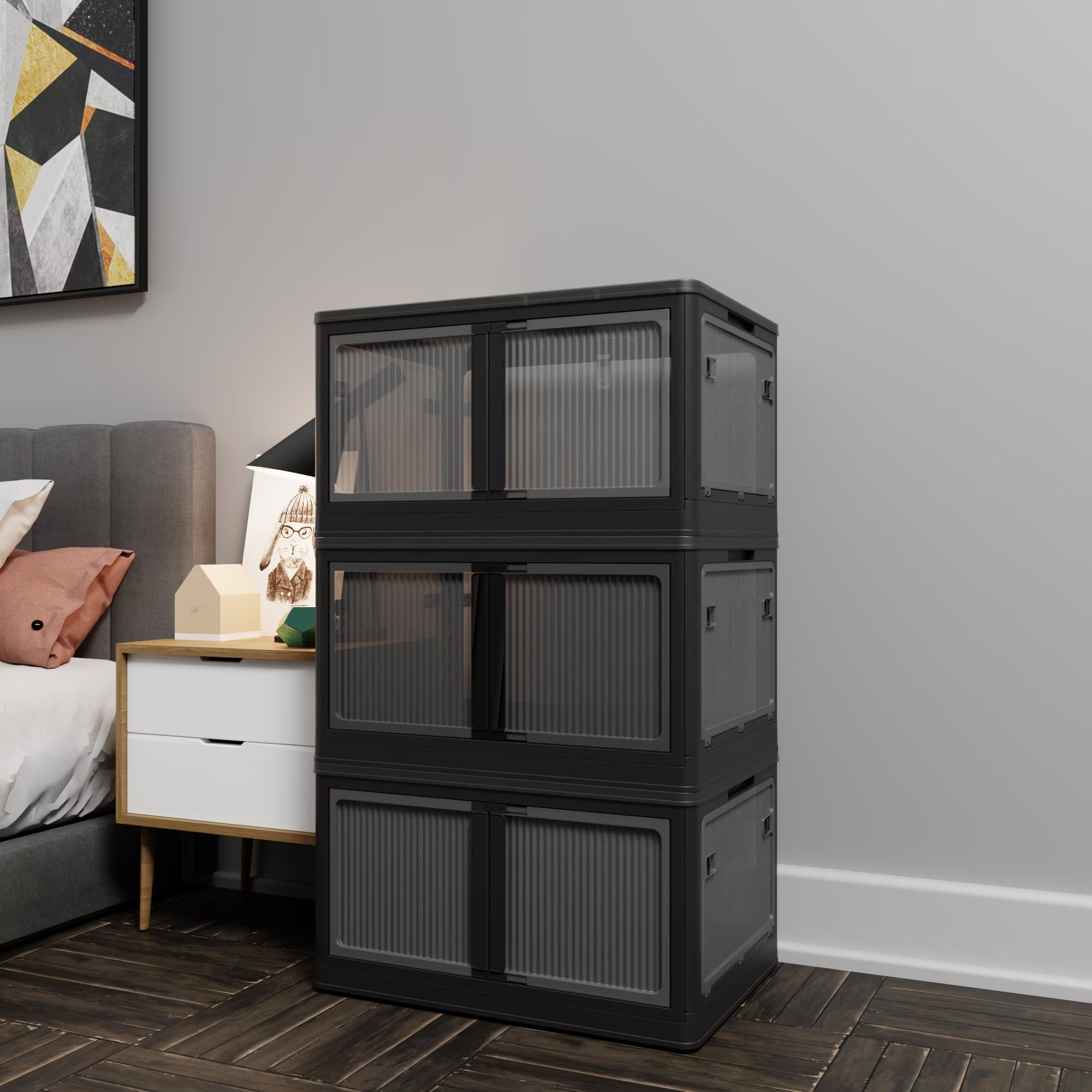 Transparent Stackable Storage Bins