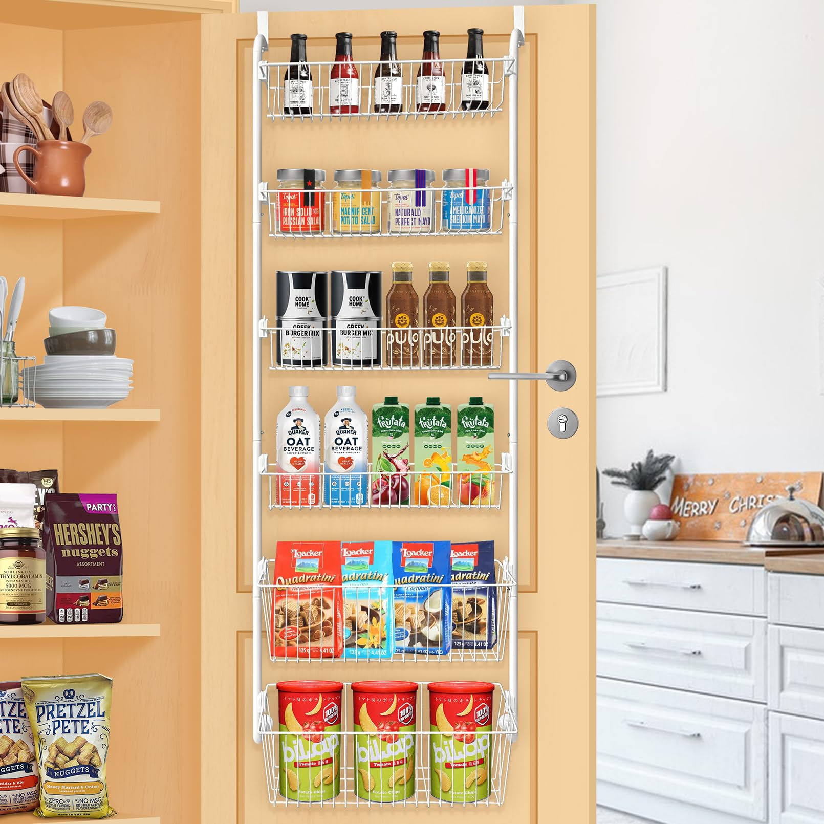 COOLFXEND Over the Door Pantry Organizer6 Tier Pantry Door Organizers and Storag