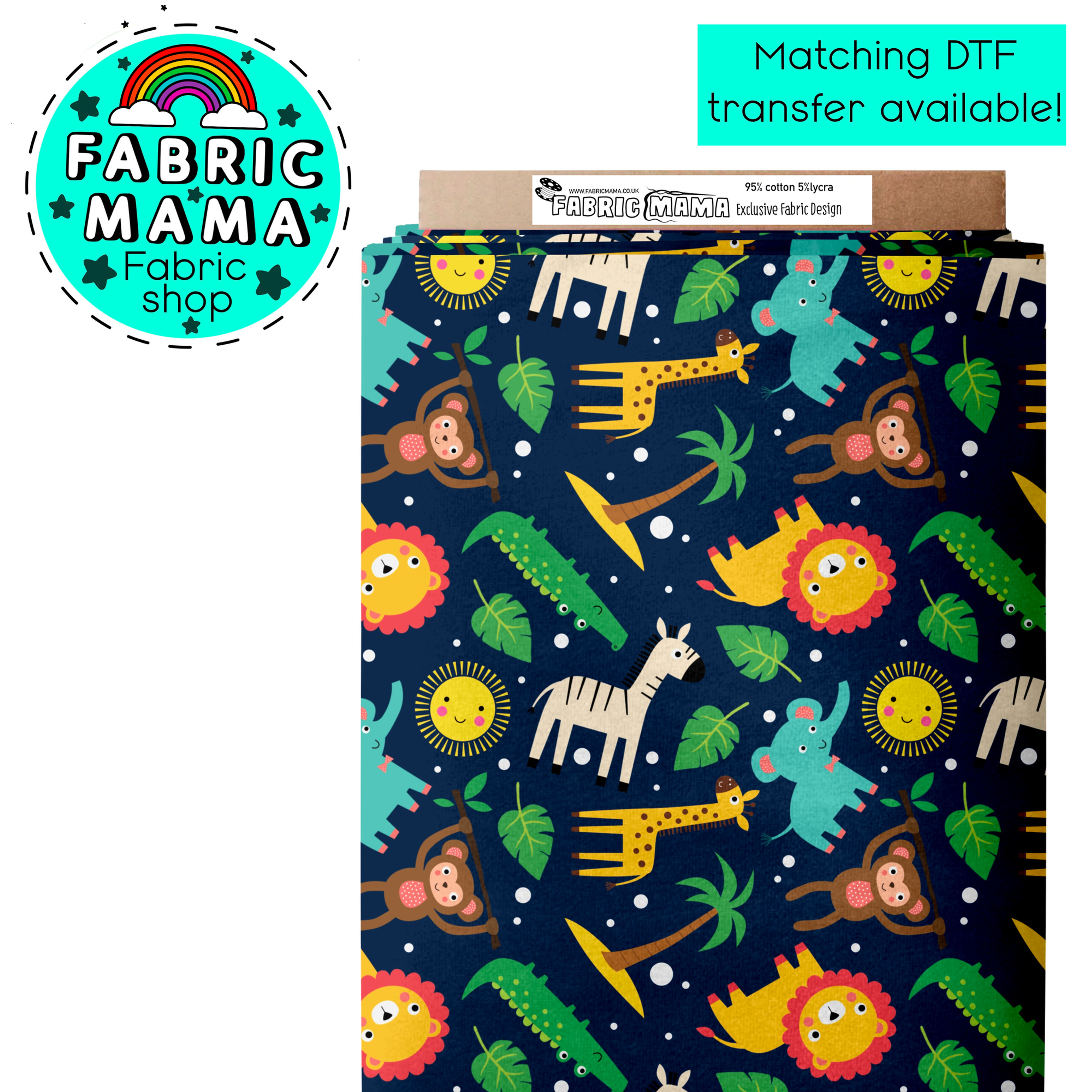 PREORDER Midnight Jungle Jamboree - Premium cotton lycra