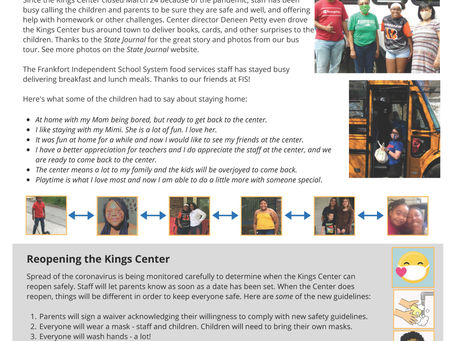 Summer 2020 Kings Center Newsletter