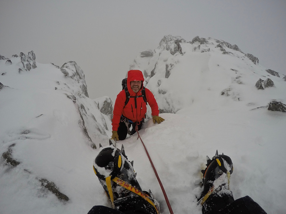 Topping out on Hidden Gully