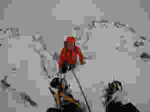 Topping out on Hidden Gully