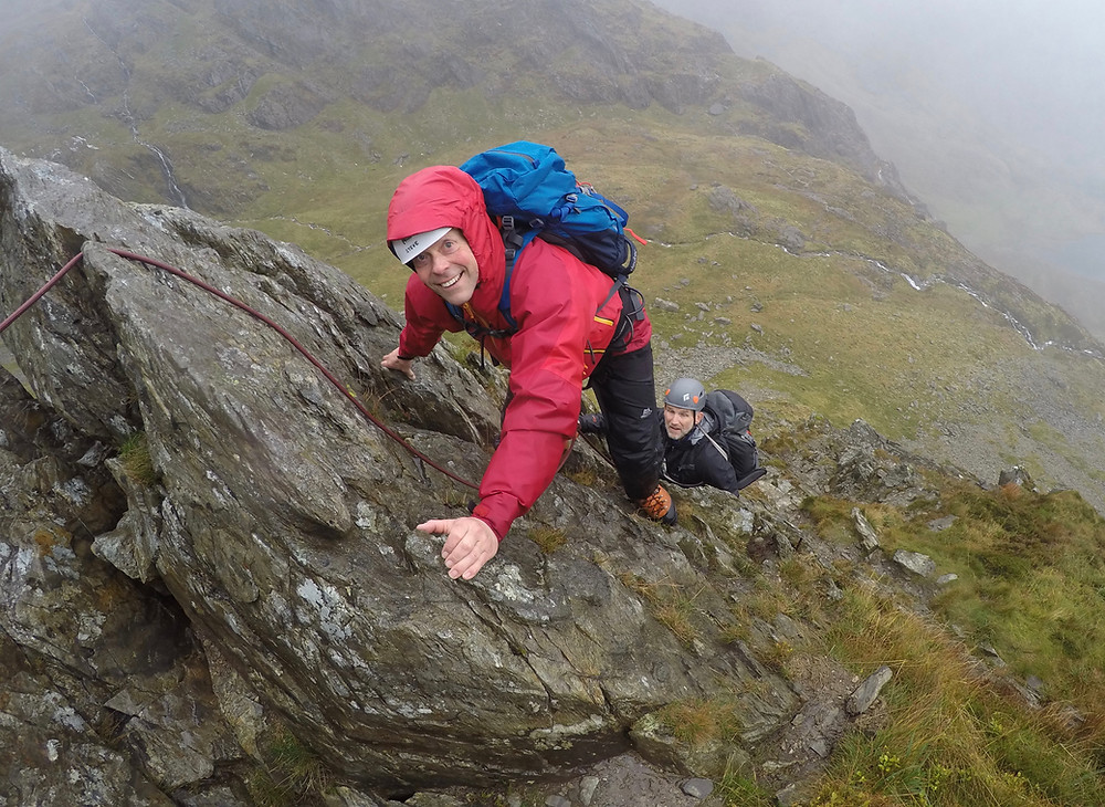 Steve on Cneifion Arete