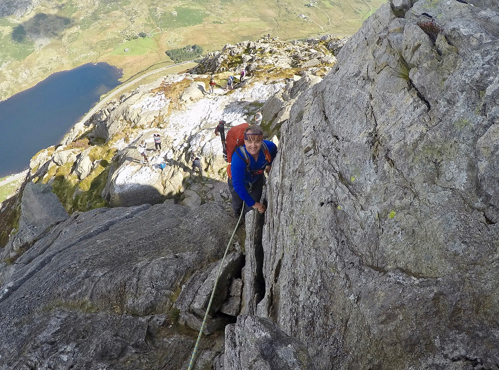 Chris on the steep bit behind the Cannon
