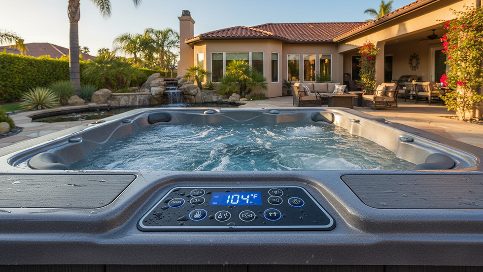 Close-up view of Jacuzzi hot tub control panel