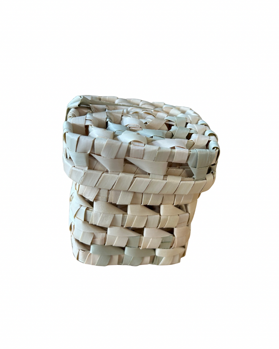 Thumbnail: Natural woven Palm Foraging Basket with removable lid for rabbit enrichment