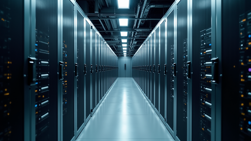 Eye-level view of a secure data center