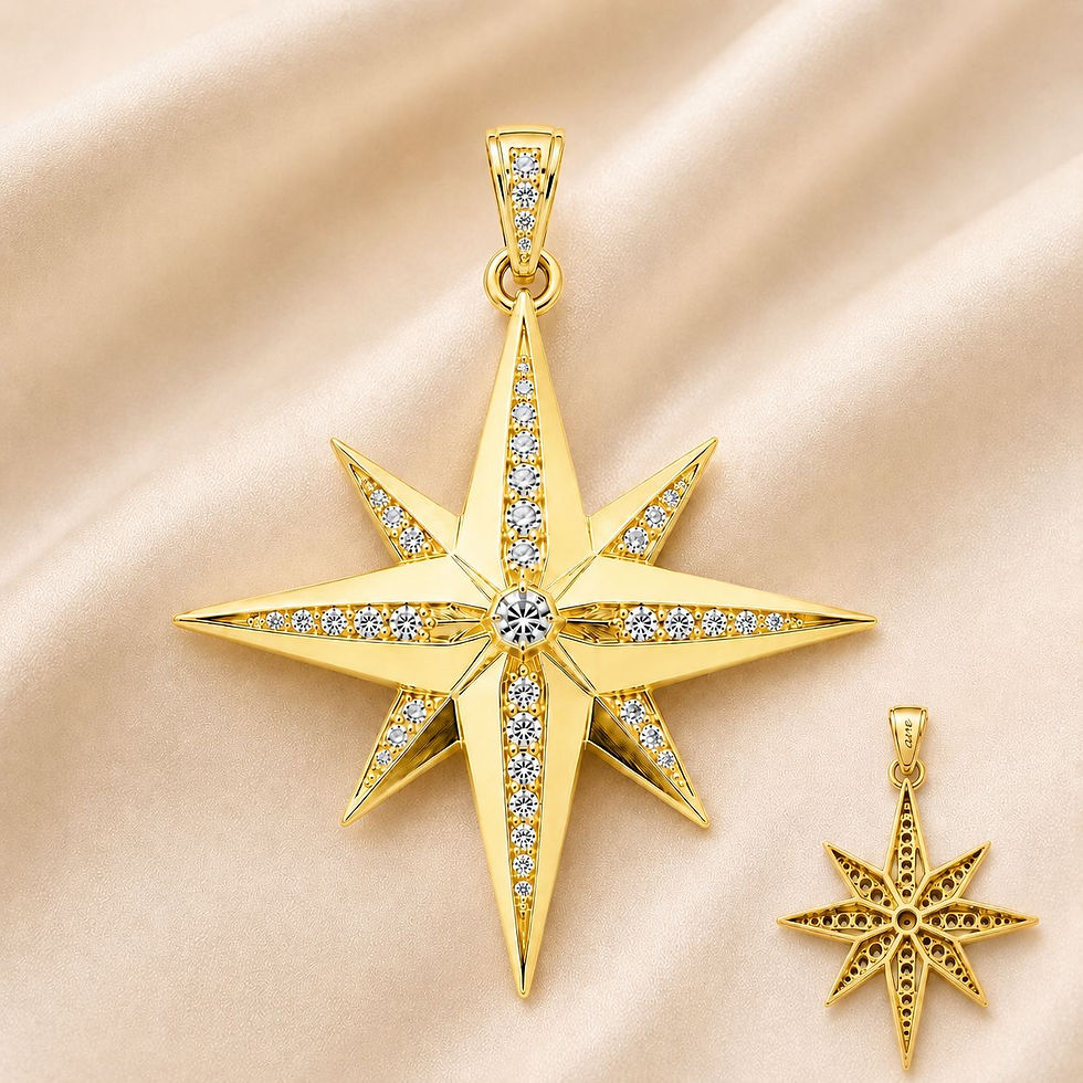 Stella 14K Altın 0.25 ct Pırlanta Yıldız Kolye Ucu - Detaylı Ürün Görseli