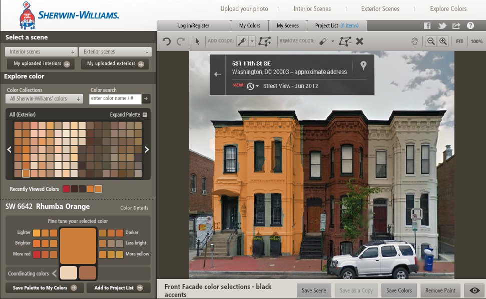 Front Facade color selections - SWP Visualizer