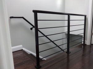 Horizontal rail modern steel handrails by GLBC