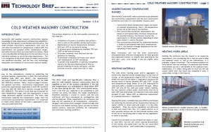 Cold Weather Masonry Construction IMI 2-5-6