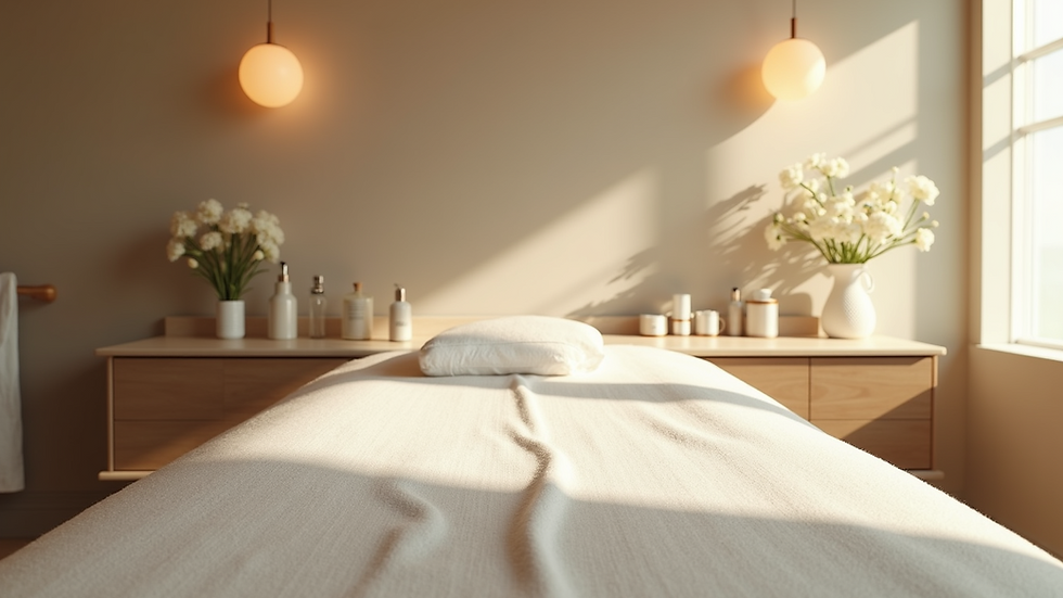 Eye-level view of a serene spa environment for skin treatments