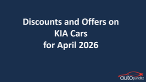 Discounts and Offers on Kia Cars for April 2026