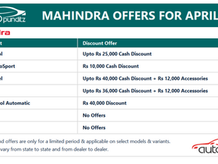 Discount & Offers on Mahindra Cars Models for April 2023