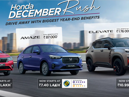 Discounts and Offers on Honda Cars for December 2025