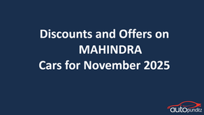 Discounts and Offers on Mahindra Cars for November 2025