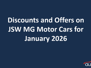 Discounts and Offers on JSW MG Motor Cars for January 2026