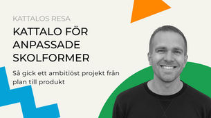 ether Wiklander, medgrundare och VD på Kattalo, mot en grafisk bakgrund med texten "Kattalo för anpassade skolformer".