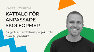 ether Wiklander, medgrundare och VD på Kattalo, mot en grafisk bakgrund med texten "Kattalo för anpassade skolformer".