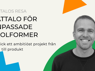 ether Wiklander, medgrundare och VD på Kattalo, mot en grafisk bakgrund med texten "Kattalo för anpassade skolformer".