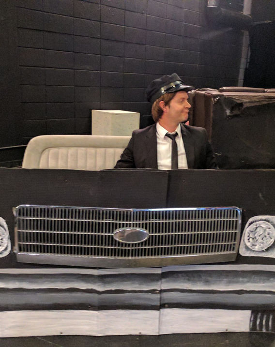 Bray driving the limo 
