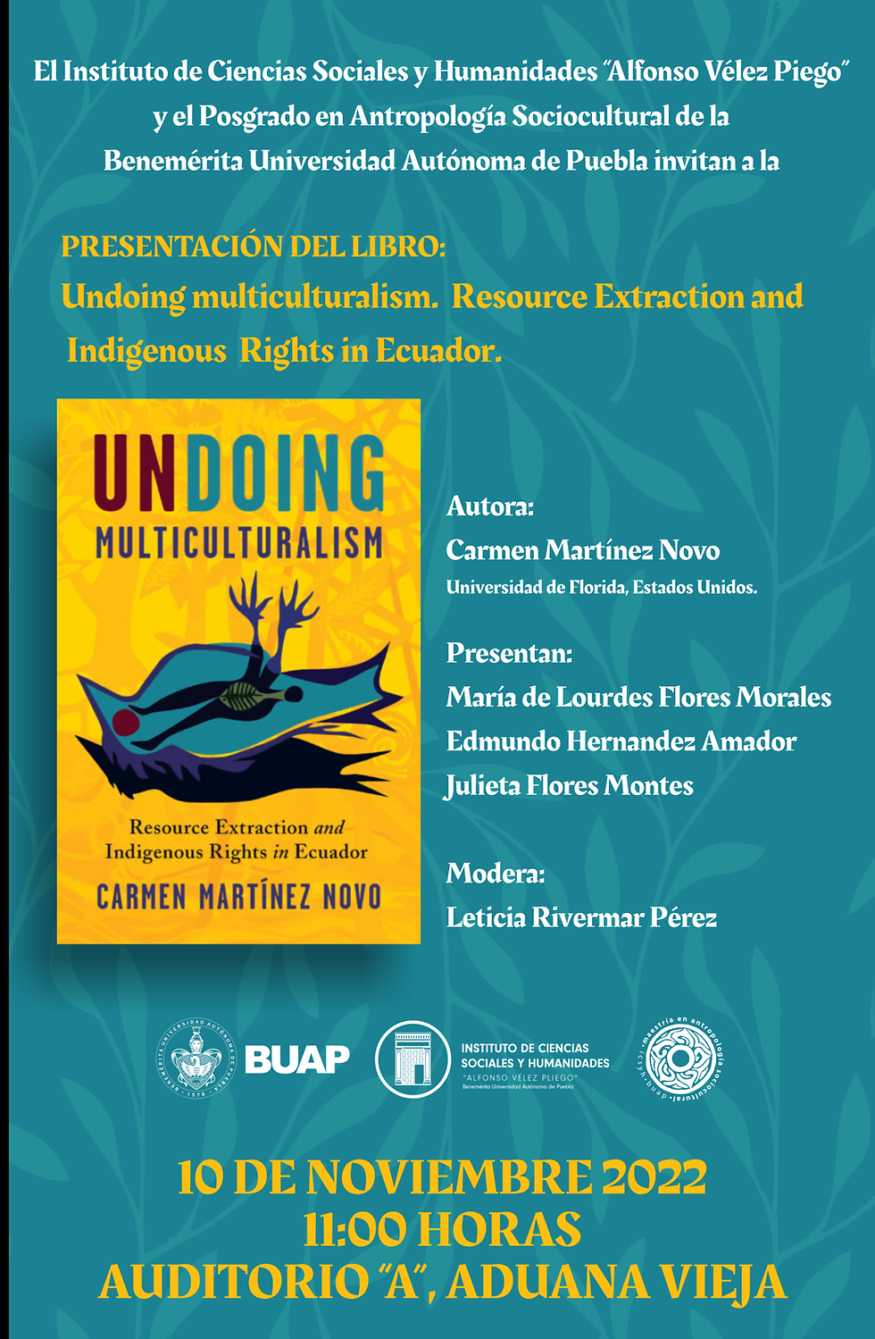 Presentación del Libro: Undoing multiculturalism. Resource Extraction and Indigenous Rights in Ecuador