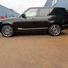 Side profile of a clean, gloss black Range Rover in Arbroath, Angus 
