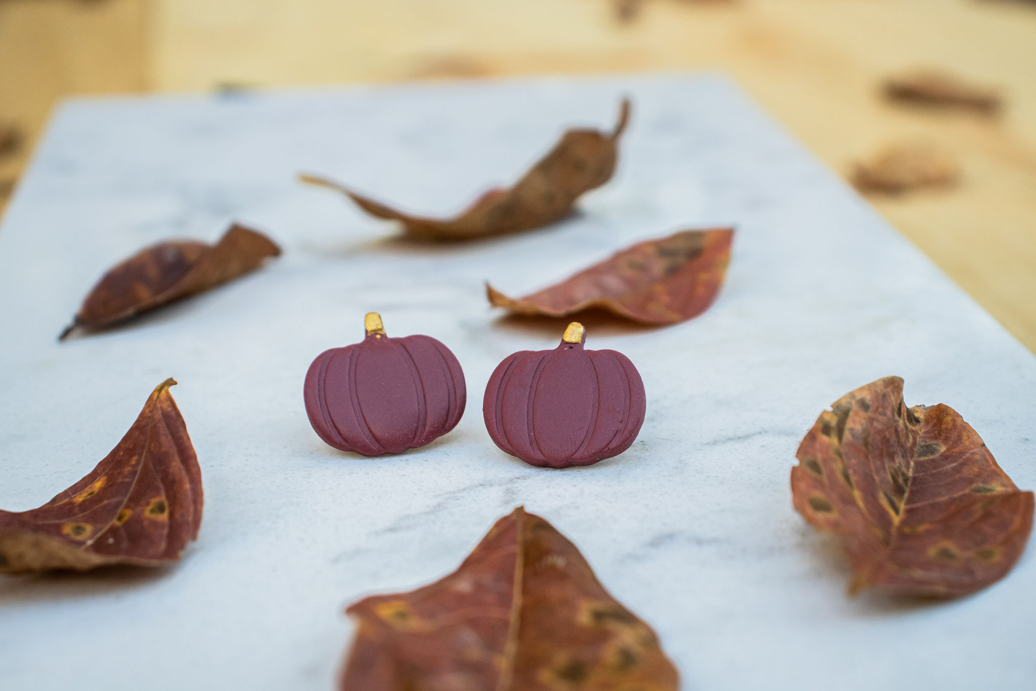 Pumpkin Studs - Maroon