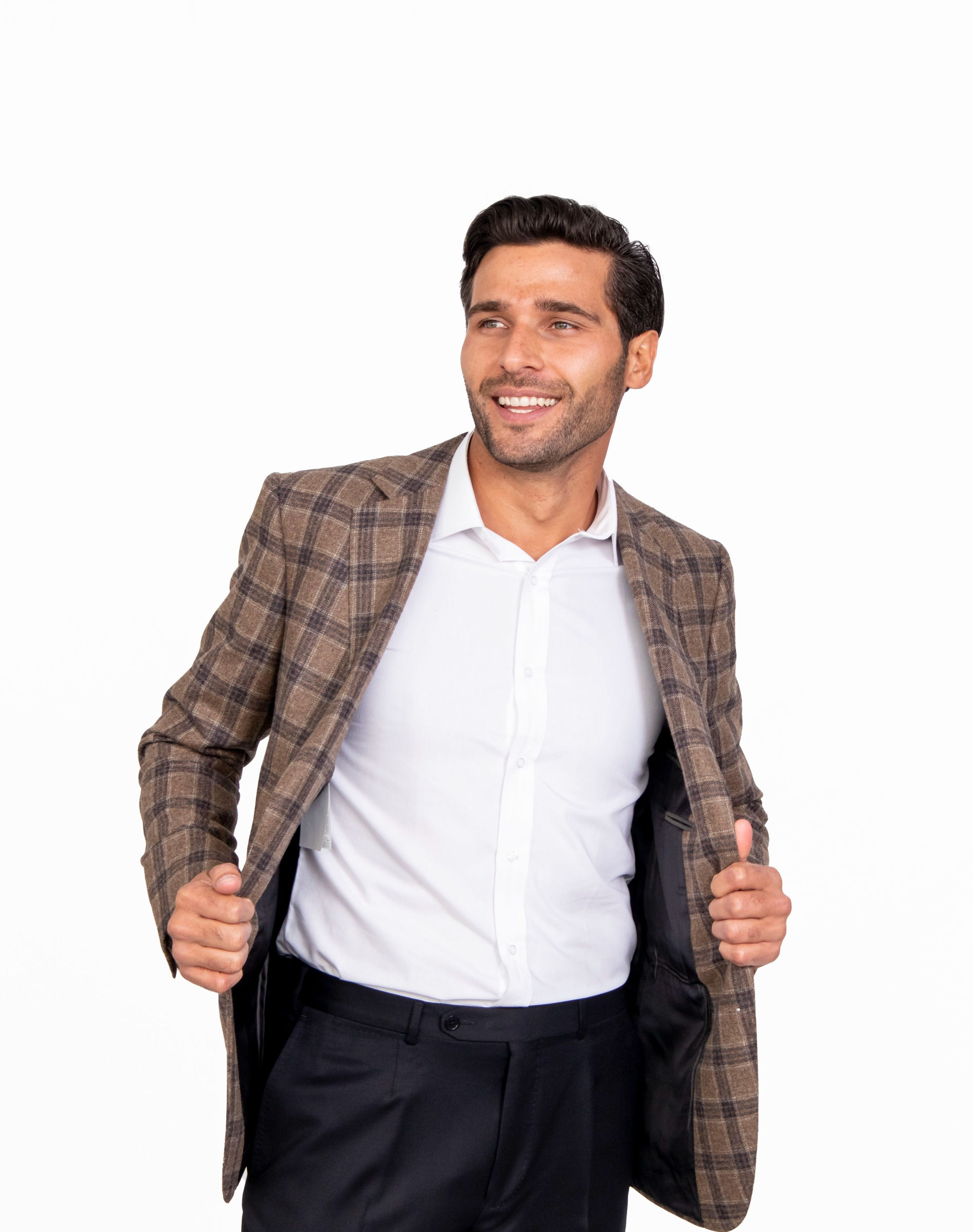 Blazer Zegna café a cuadros