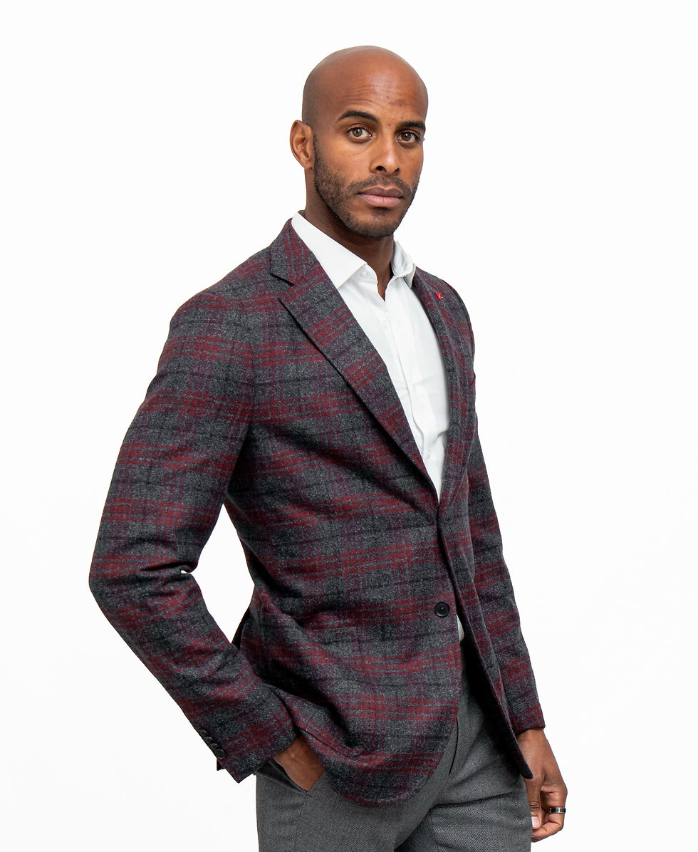 Miniatura: Blazer Isaia gris a cuadros