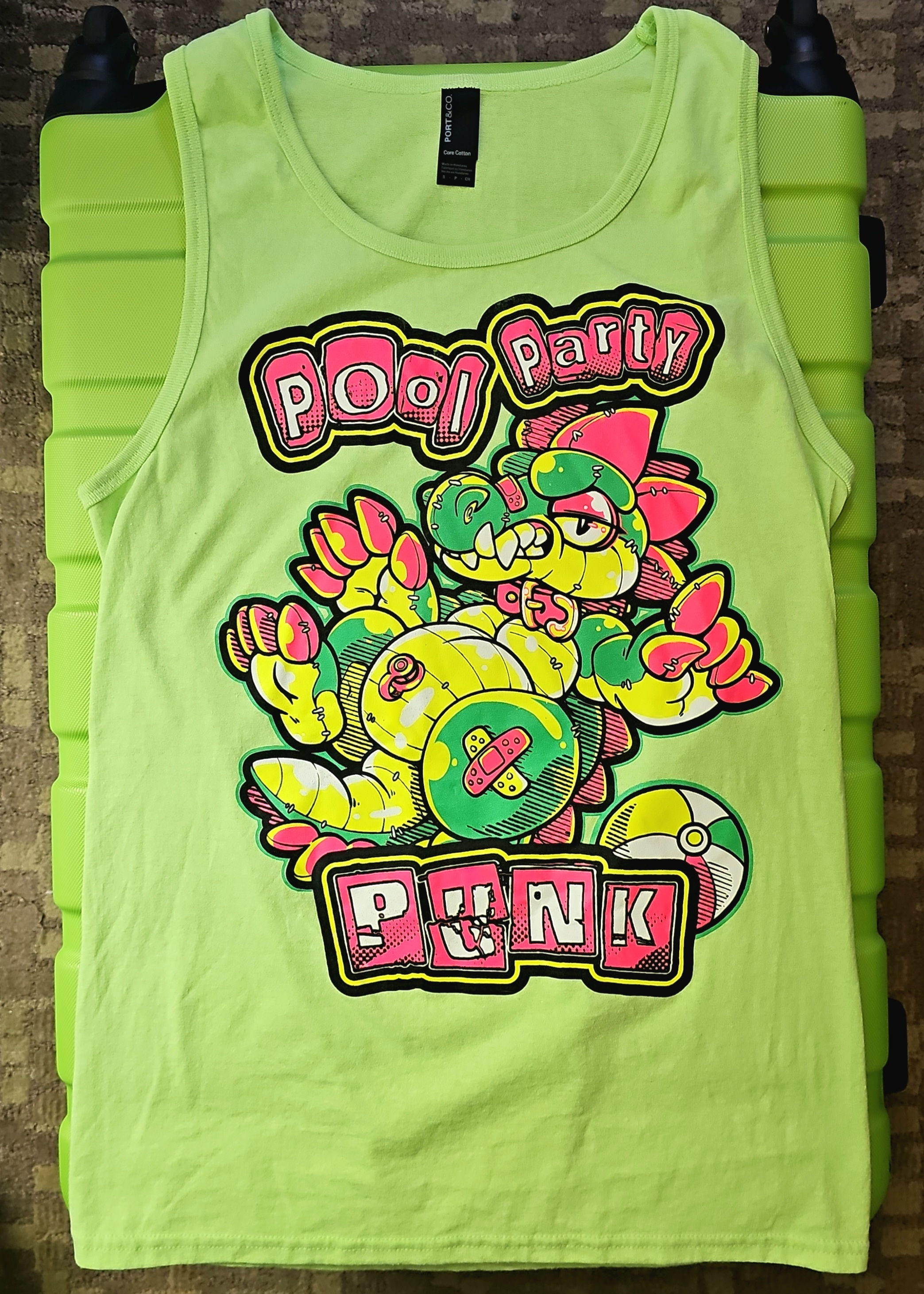 Unisex Tank - Pool Party Punk Gator | UV on Neon Green