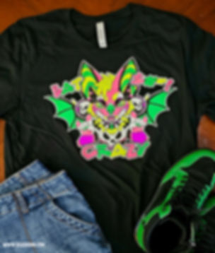 Tshirt - Bat Sh*t Crazy | UV Blacklight Reactive on BLACK Tee