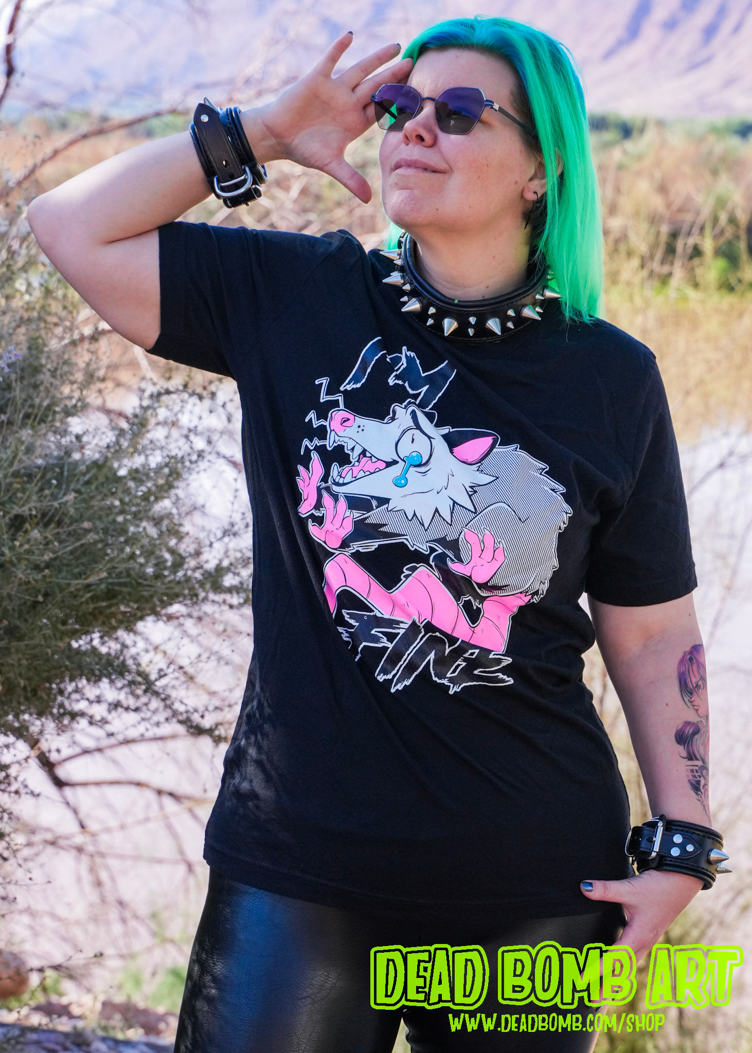 Tshirt - I'm Fine Possum on Black