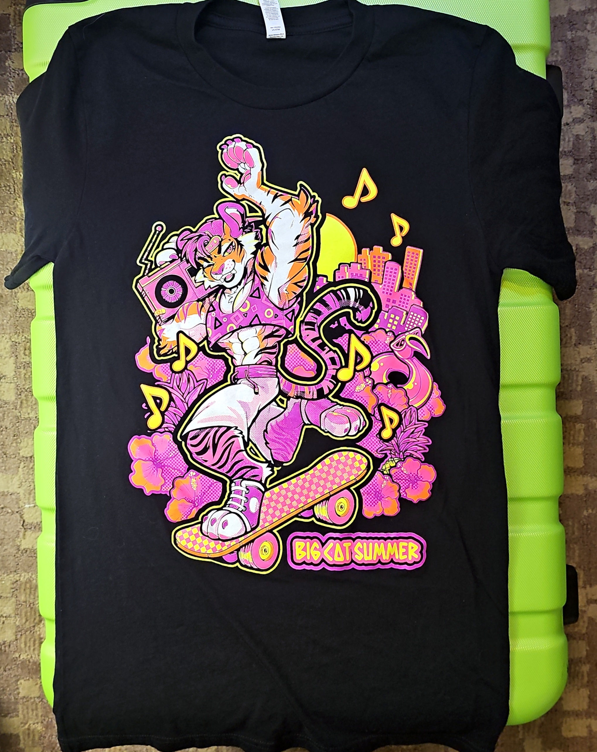 T-shirt - Big Cat Summer 2.0 | UV on Black