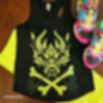Thumbnail: Racerback Tank Top  - Neon Yellow Crossbone Drake | UV on Black