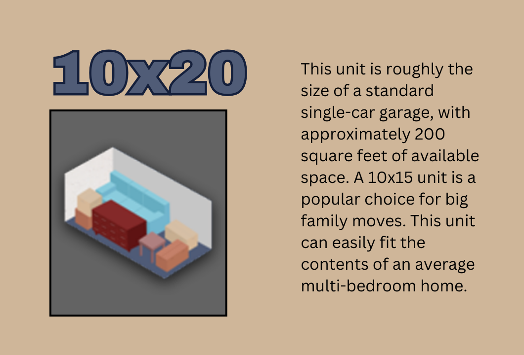 APB Storage Unit Size Guidelines Large 10x20