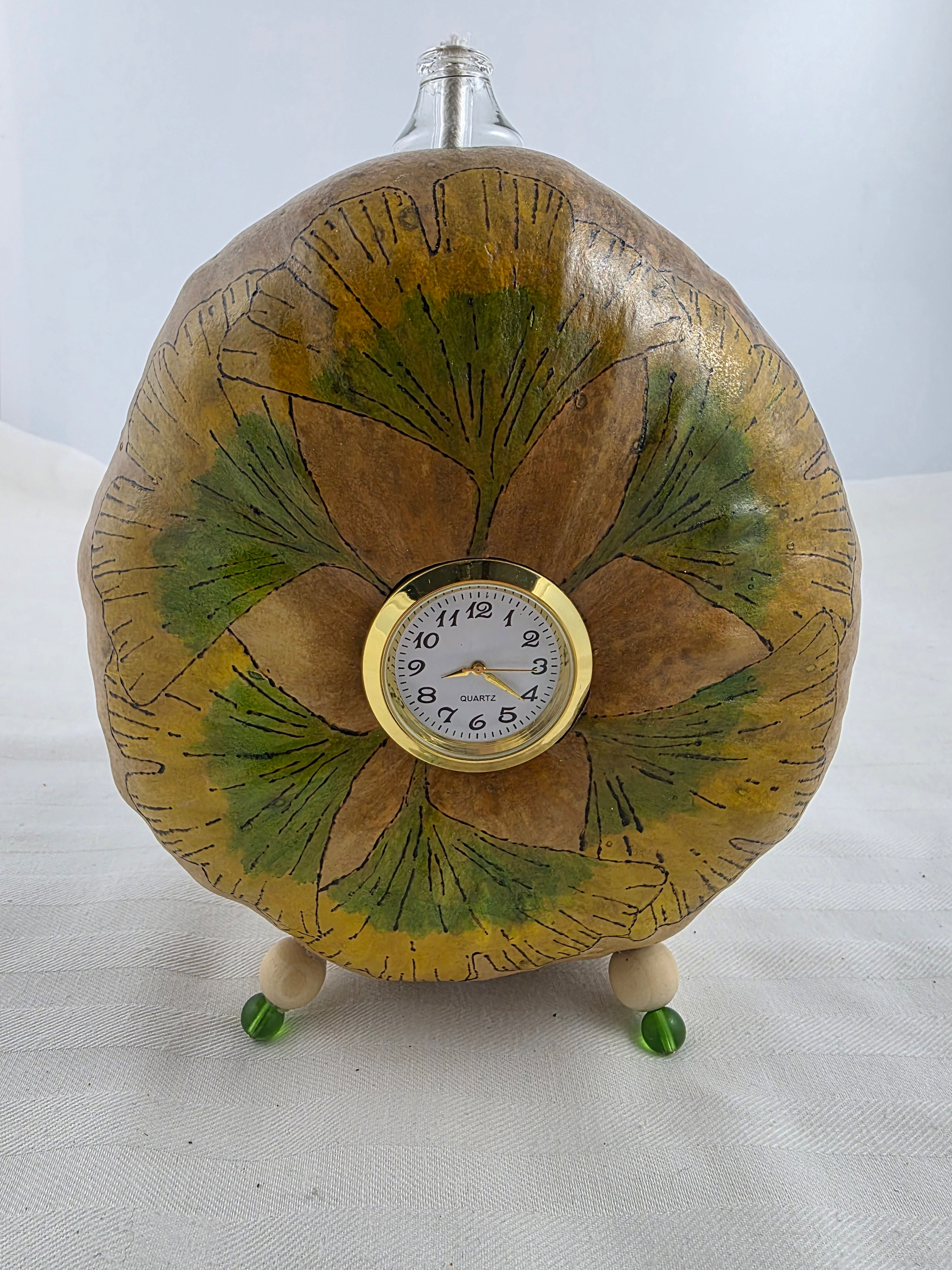 Gingko Biloba in the Fall - Oil Candle/Clock