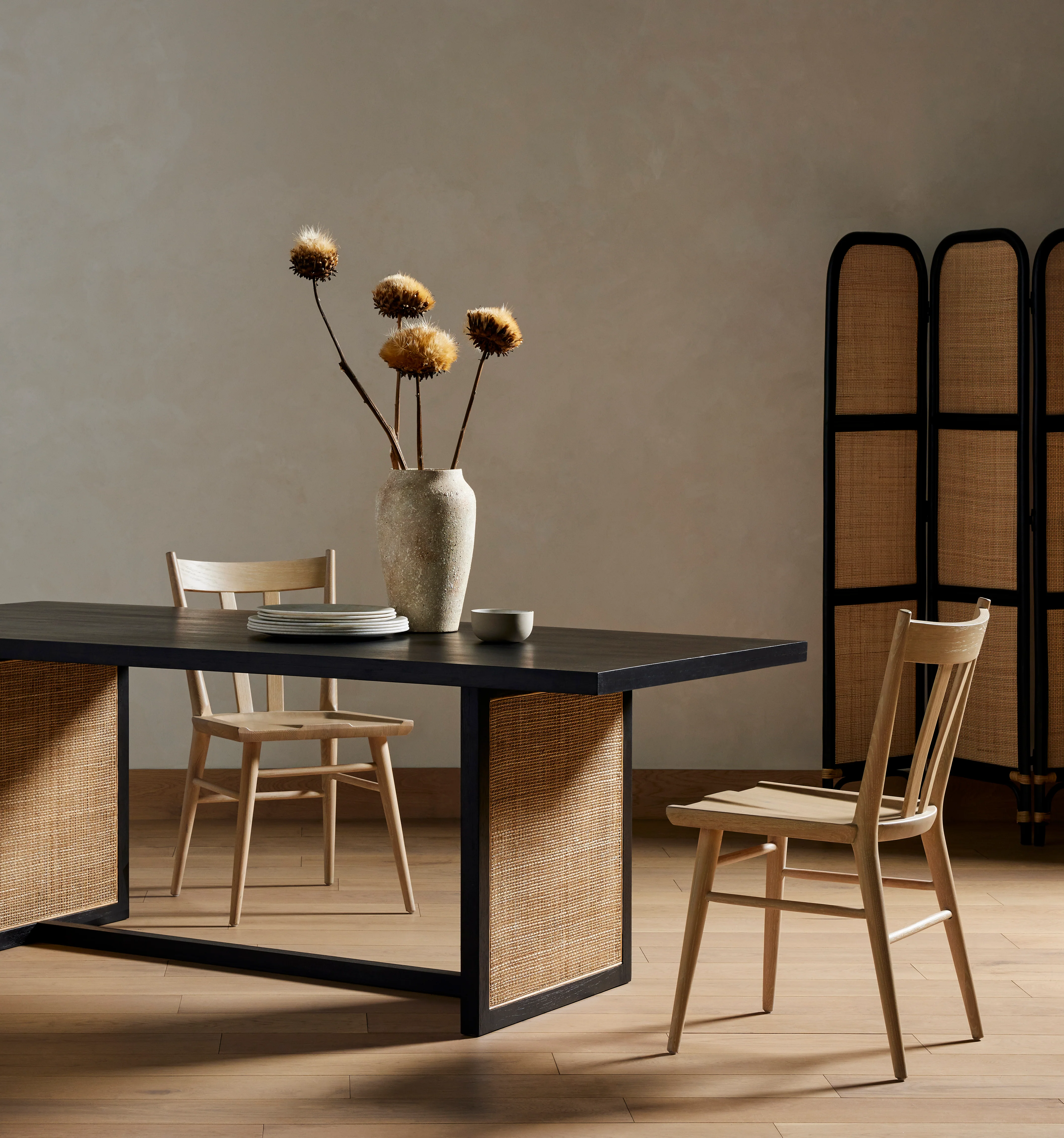 black-rectangular-dining-table