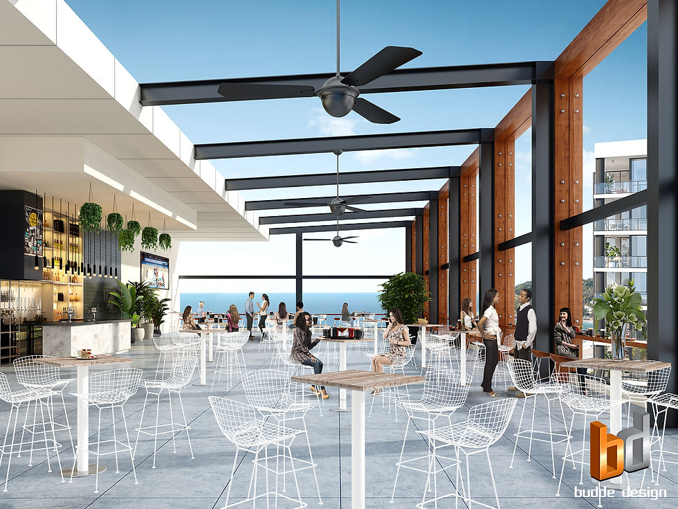 Rooftop Bar Concept 3D Render
