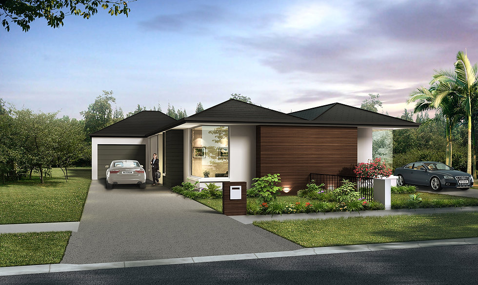 3D External 3D rendering Melbourne of a Duplex Design for a building company - Southbank, 3d rendering Victoria