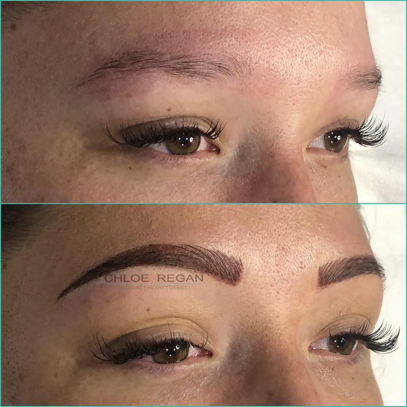 Combination eyebrow tattoo