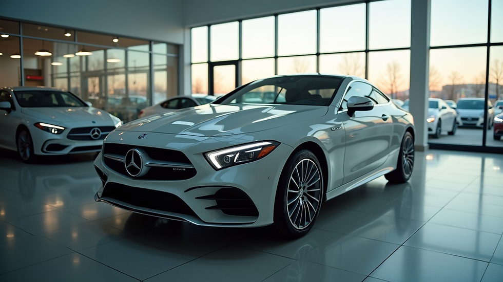 Eye-level view of a used car parked in a Verona dealership