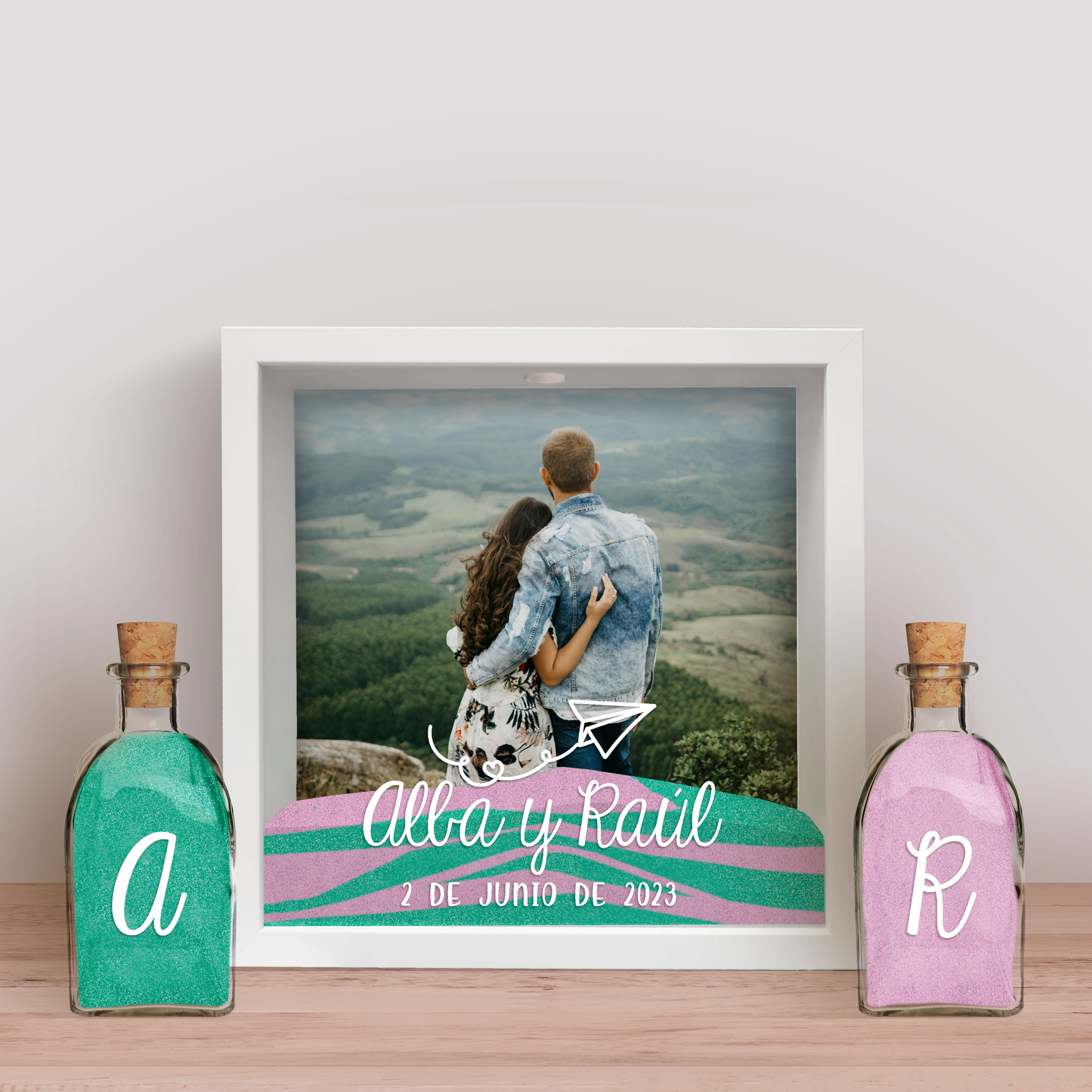 MOD 11. Cuadro ceremonia de la arena personalizado para boda.