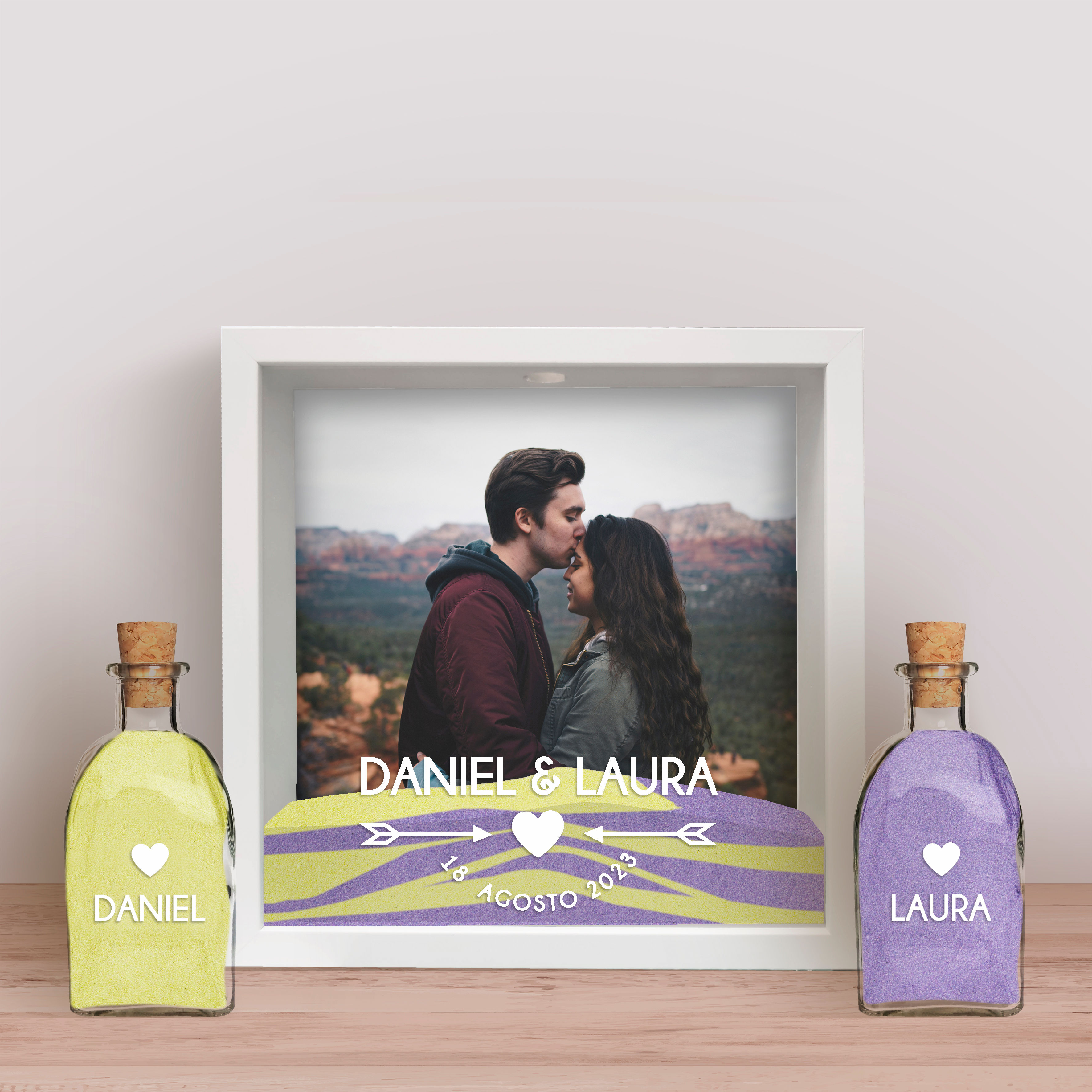 MOD 01. Cuadro ceremonia de la arena personalizado para boda.