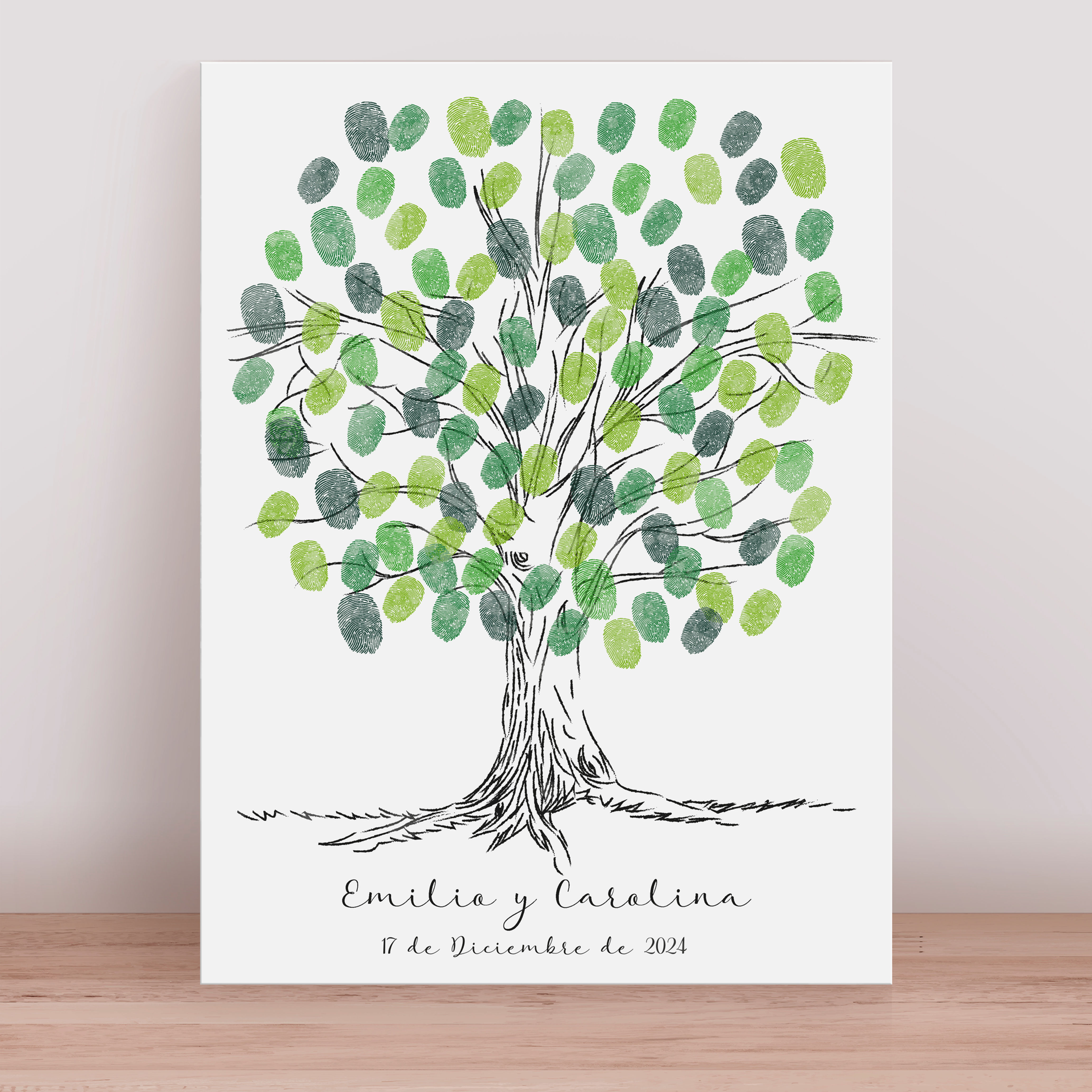 MOD Árbol. Lámina de huellas para boda personalizada.