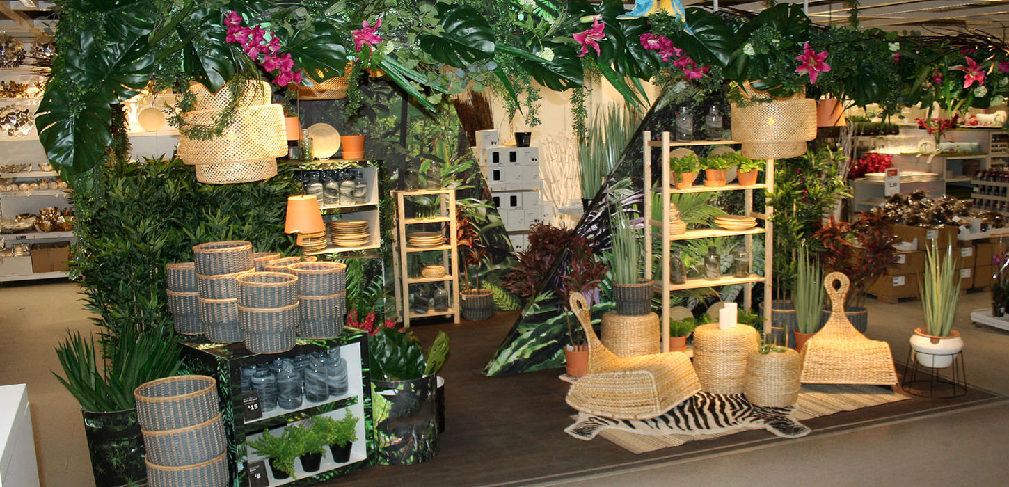 Jungle theme visual merchandising ikea visual display jungle