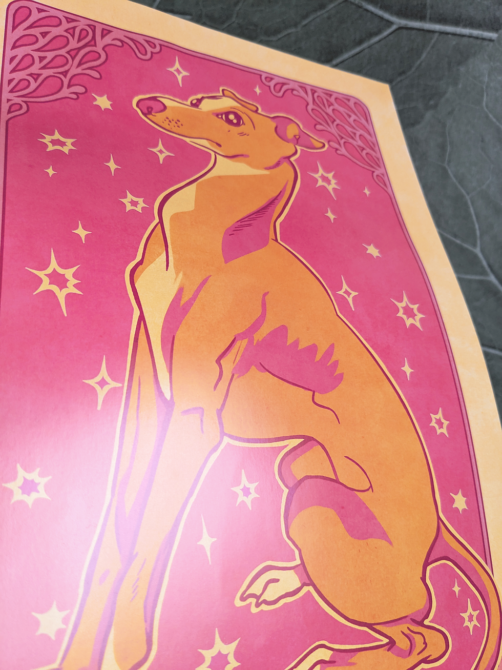 Thumbnail: 1960s Greyhound Print (A4, A5)